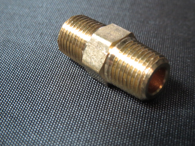 (image for) 1/4 BRASS HEX NIPPLE